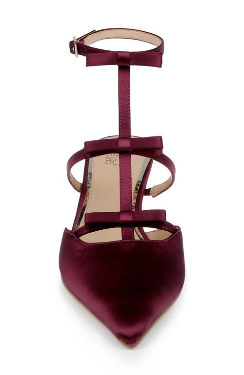 Jewel Badgley Mischka Elisabetta Ankle Strap Pointed Toe Kitten Heel Pump
