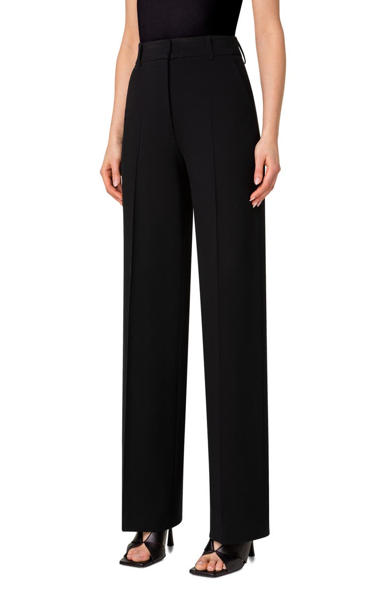 Akris punto Chiaro Jersey Straight Leg Pants, Alternate, color, 009 Black