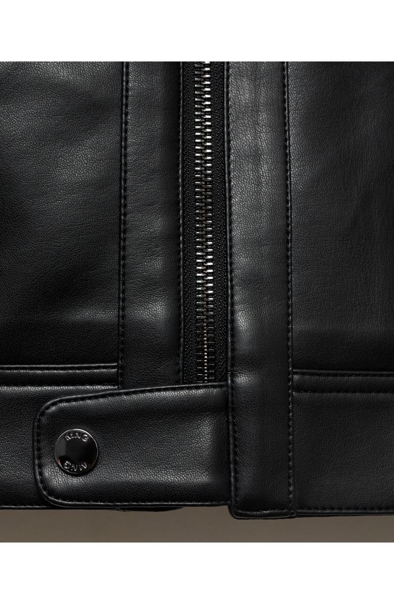 MANGO Faux Leather Moto Jacket, Alternate, color, Black