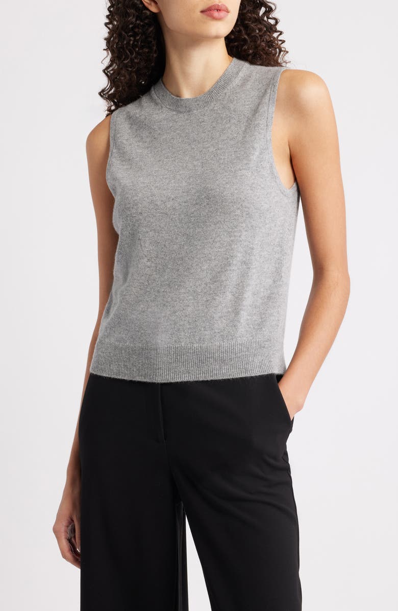 Theory Cashmere Sleeveless Sweater, Main, color, Husky