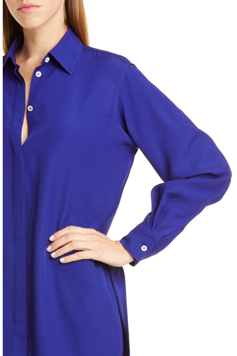 Crepe Back Satin Shirt, Alternate, color, COBALT