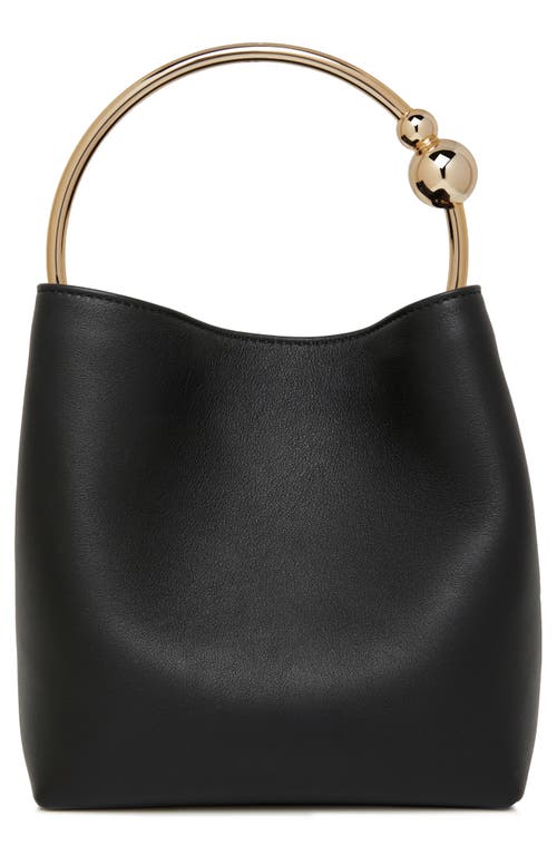 Strathberry The Circus Top Handle Leather Bucket Bag In Black