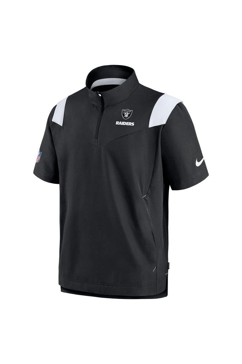 Men's Nike Black Las Vegas Raiders Sideline Coaches Chevron Lockup Pullover Top, Alternate, color, Black
