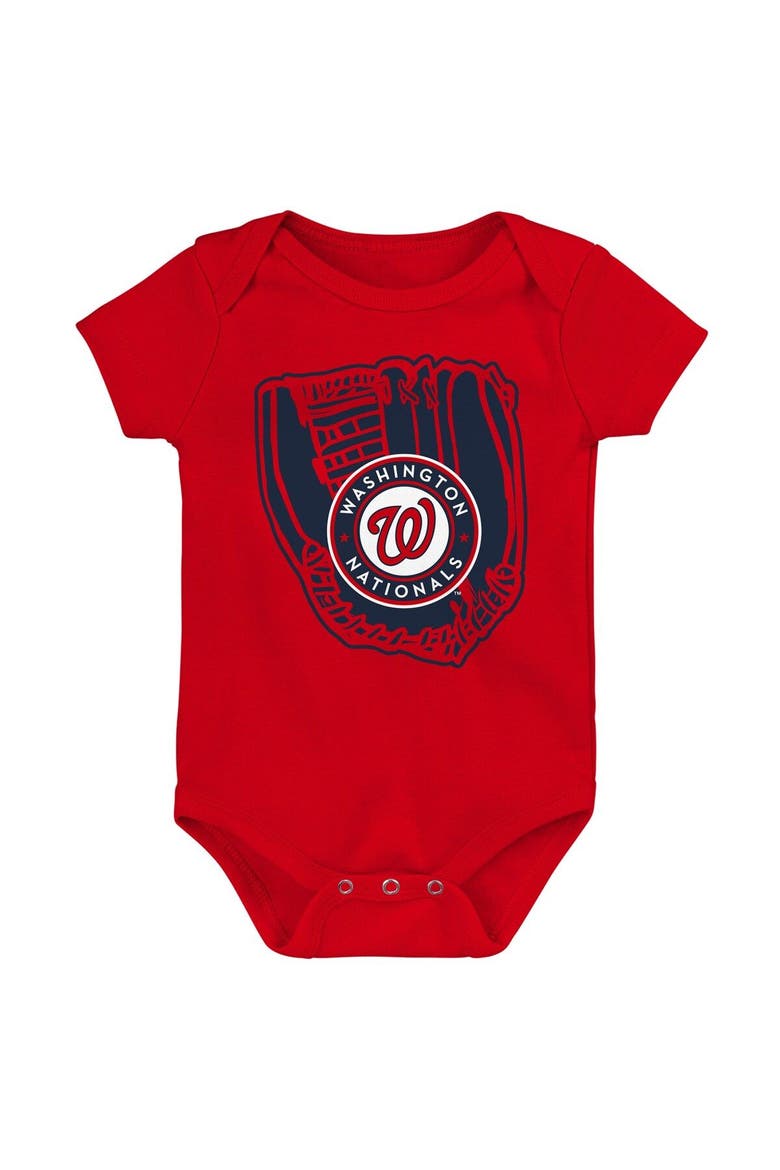 Infant Navy/Red/White Washington Nationals Minor League Player Three-Pack Bodysuit Set, Alternate, color, Navy
