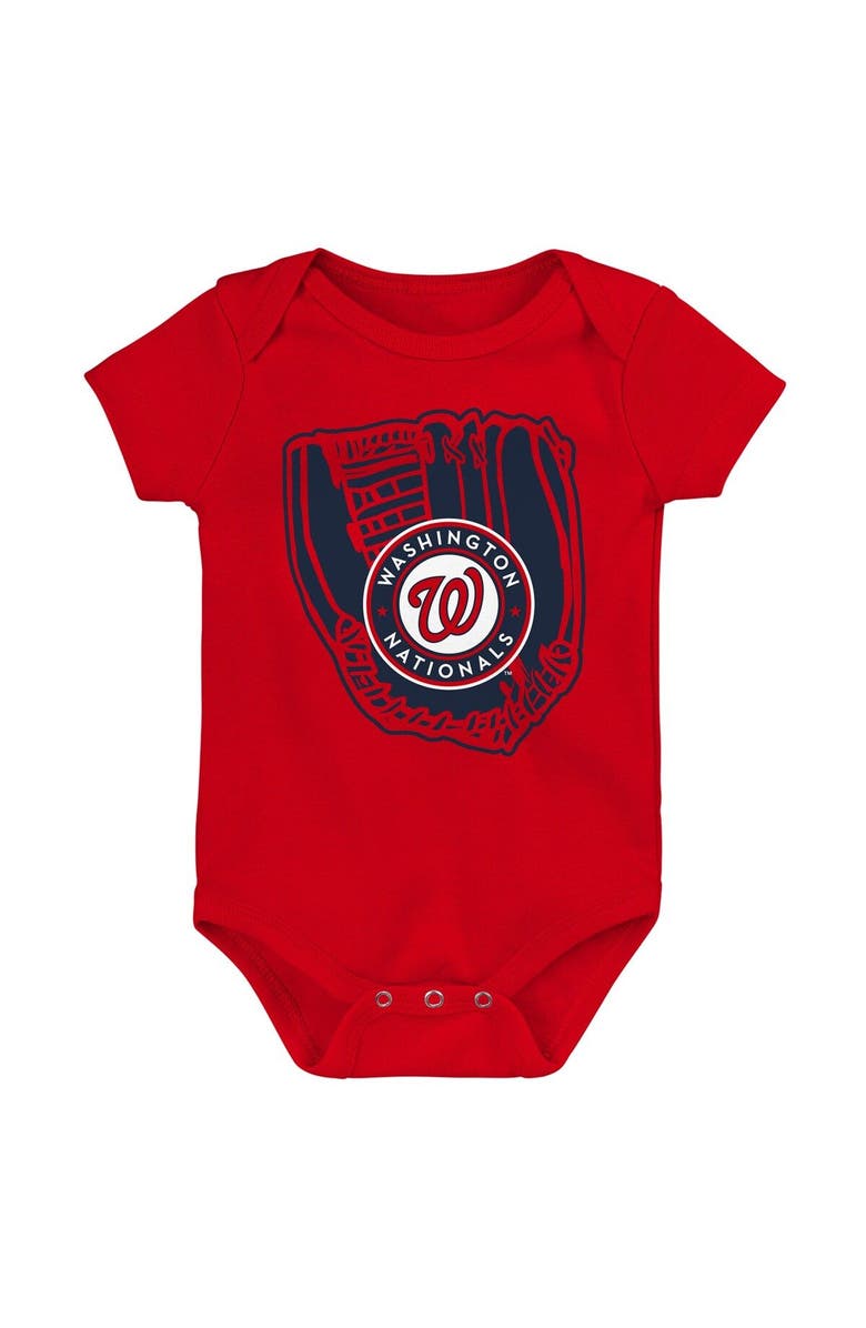 Outerstuff Infant Navy/Red/White Washington Nationals Minor League Player Three-Pack Bodysuit Set, Alternate, color, Navy
