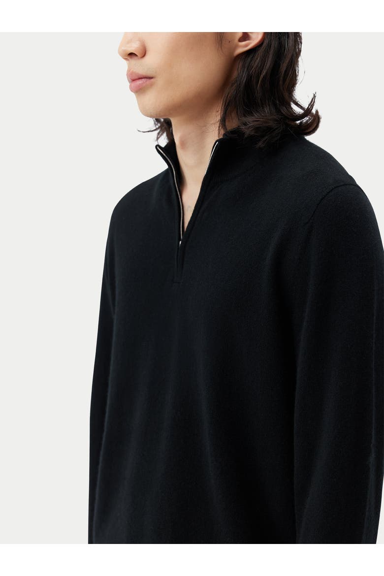 Timeless Half-Zip Cashmere Sweater, Alternate, color, black