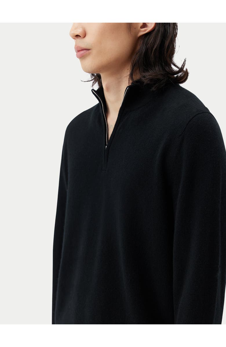 Gobi Cashmere Timeless Half-Zip Cashmere Sweater, Alternate, color, Black