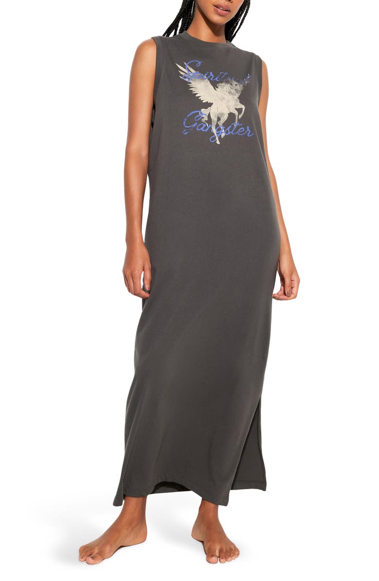 Spiritual Gangster Pegasus Mulholland Sleeveless Cotton Jersey Maxi Dress, Main, color, 