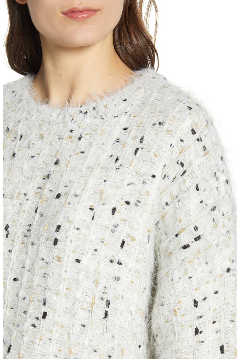 Nisha Fuzzy Speckle Pullover, Alternate, color, IVORY