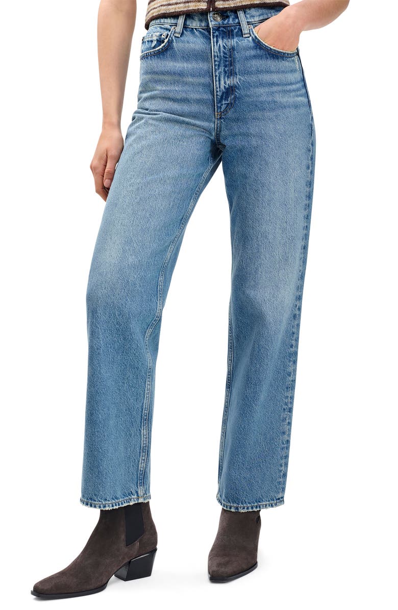 rag & bone Shea High Waist Relaxed Straight Leg Jeans, Main, color, Ithca