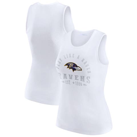 Women's WEAR by Erin Andrews  White Baltimore Ravens Ribbed Graphic Tank Top