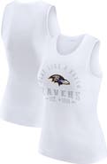 WEAR by Erin Andrews Women's WEAR by Erin Andrews  White Baltimore Ravens Ribbed Graphic Tank Top
