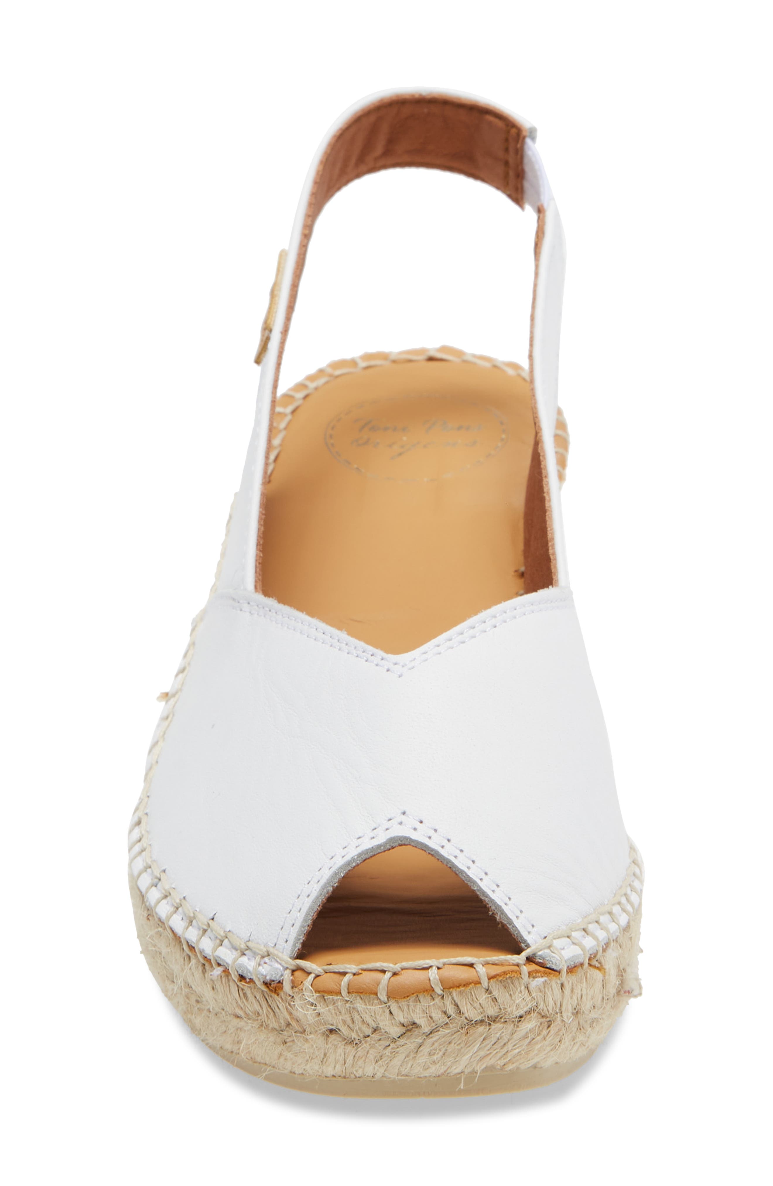 Bernia Espadrille Wedge, Alternate, color, WHITE LEATHER