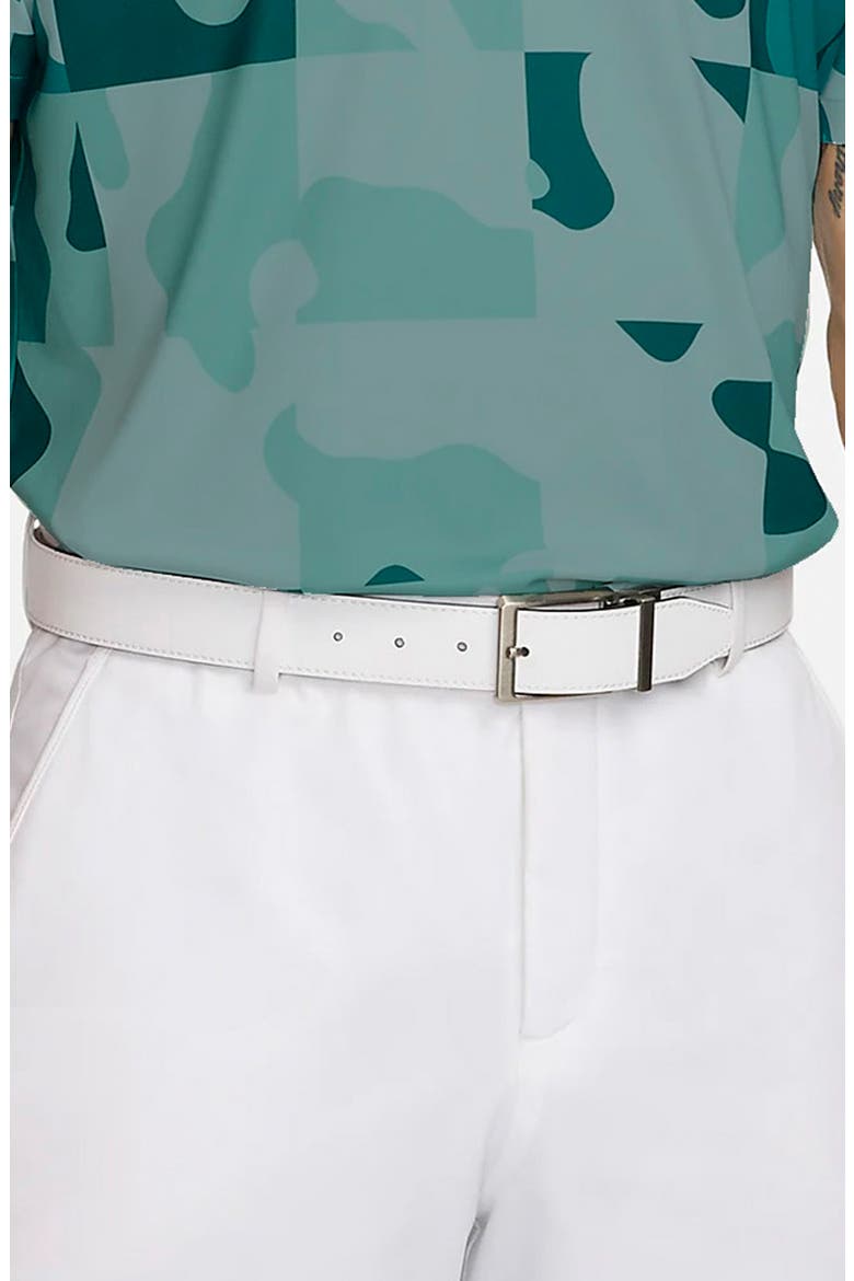 'Core' Reversible Leather Belt, Alternate, color, WHITE/ BLACK