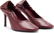 MANGO Leather Round Toe Pump