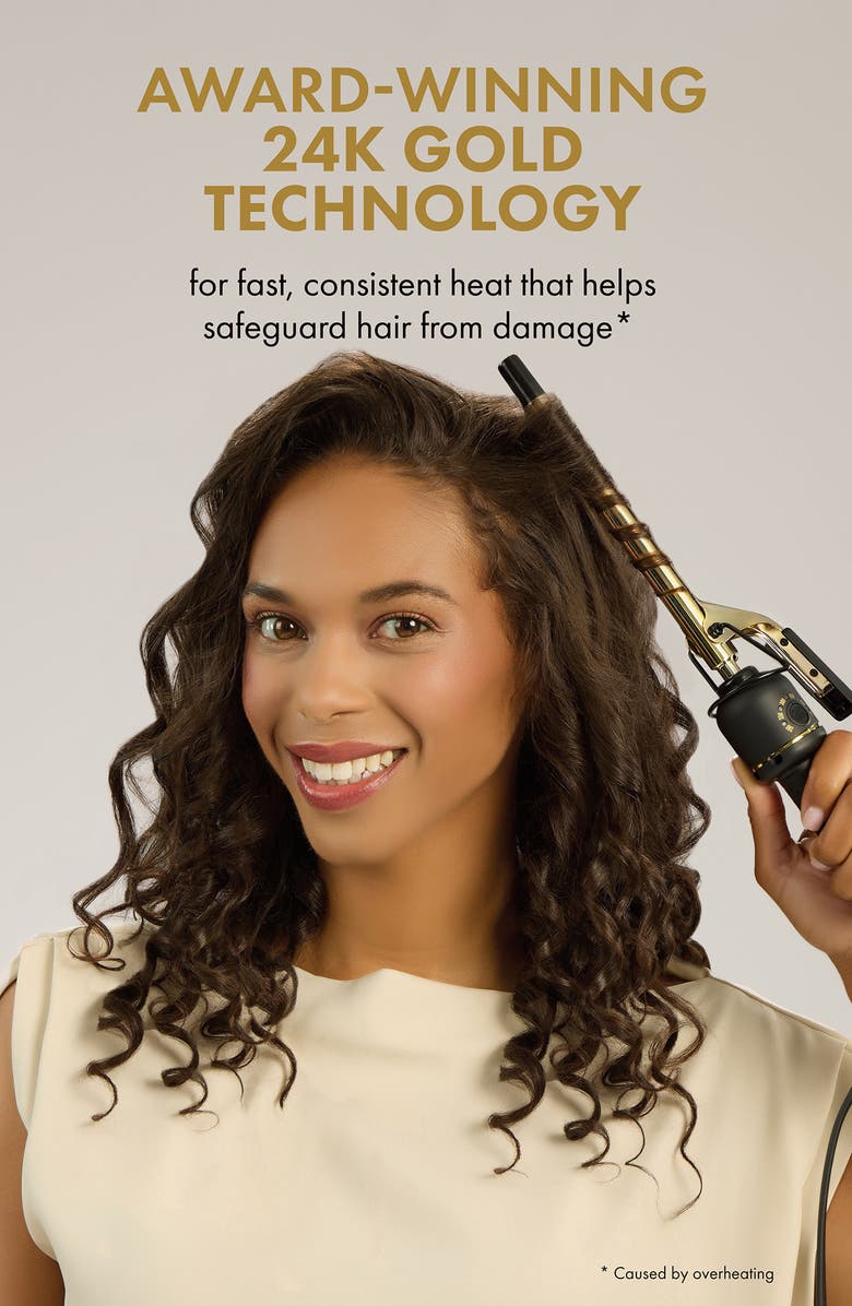 HOT TOOLS 24K Gold Extended Barrel Curling Iron, Alternate, color,