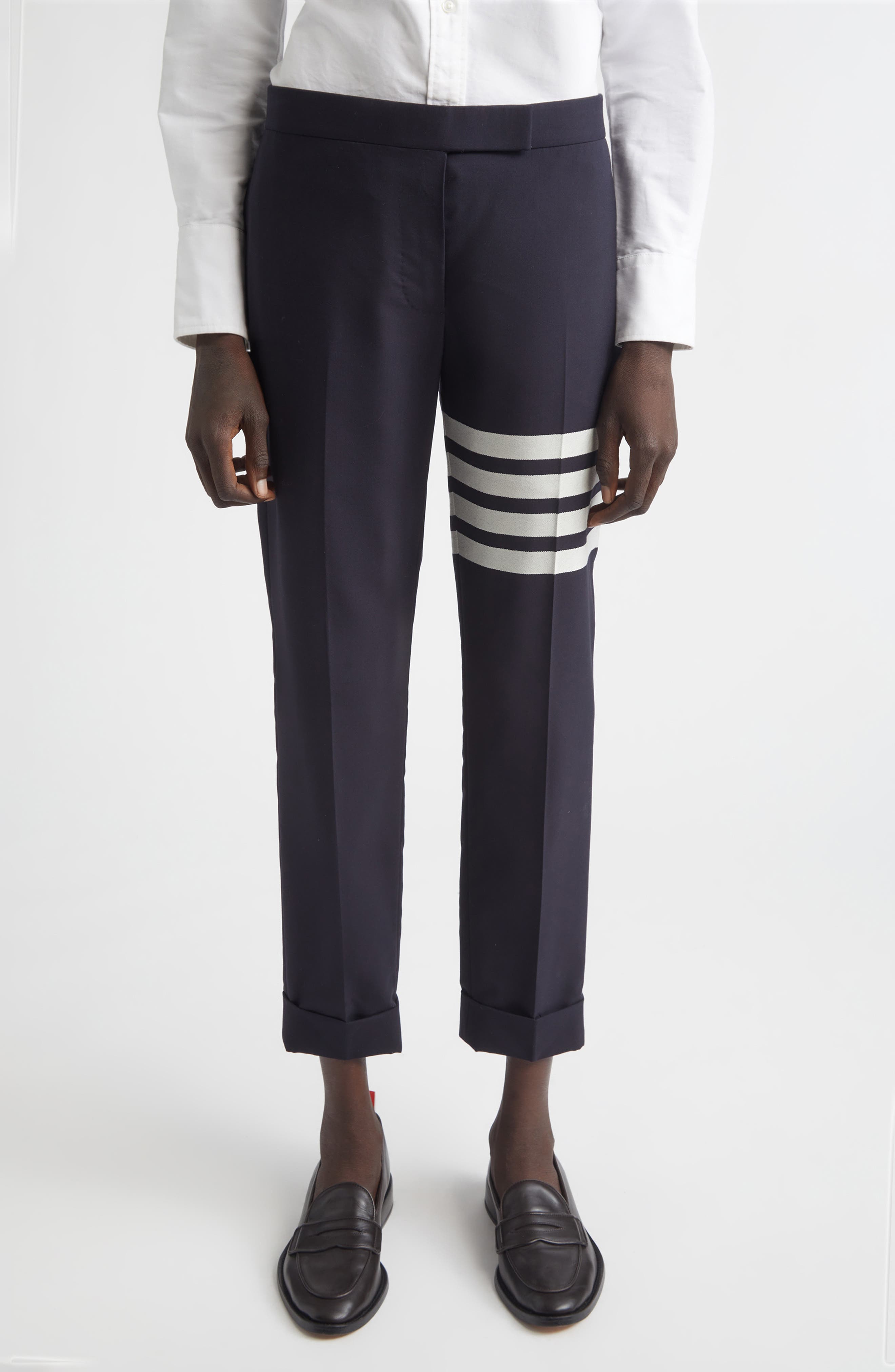 4-Bar Wool Crop Skinny Pants - image 3