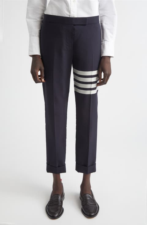 4-Bar Wool Crop Skinny Pants