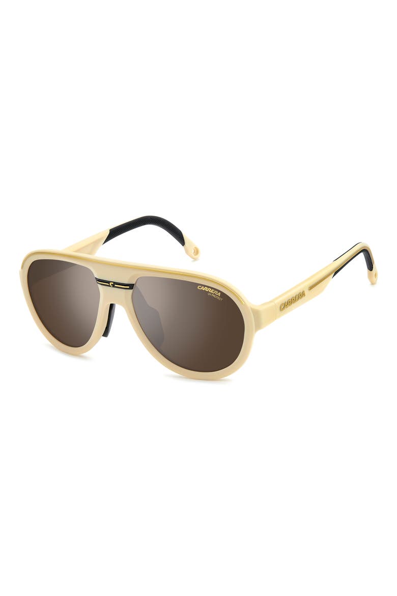 C Sport 57mm Shield Sunglasses, Alternate, color, MATTE BEIGE GOLD/ SILVER SP