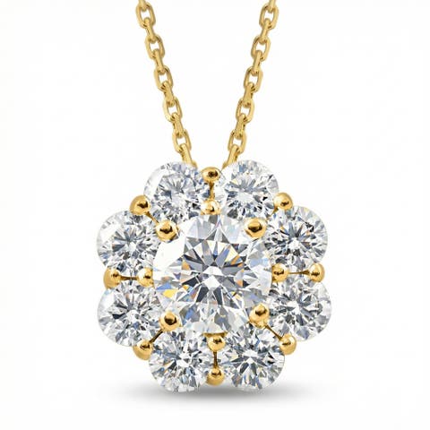 1 Ct Diamond Pendant 10k Gold Necklace