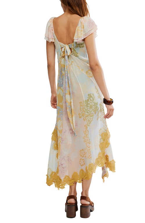Free People Bali Aurora Flutter Sleeve Midi Dress In Multi