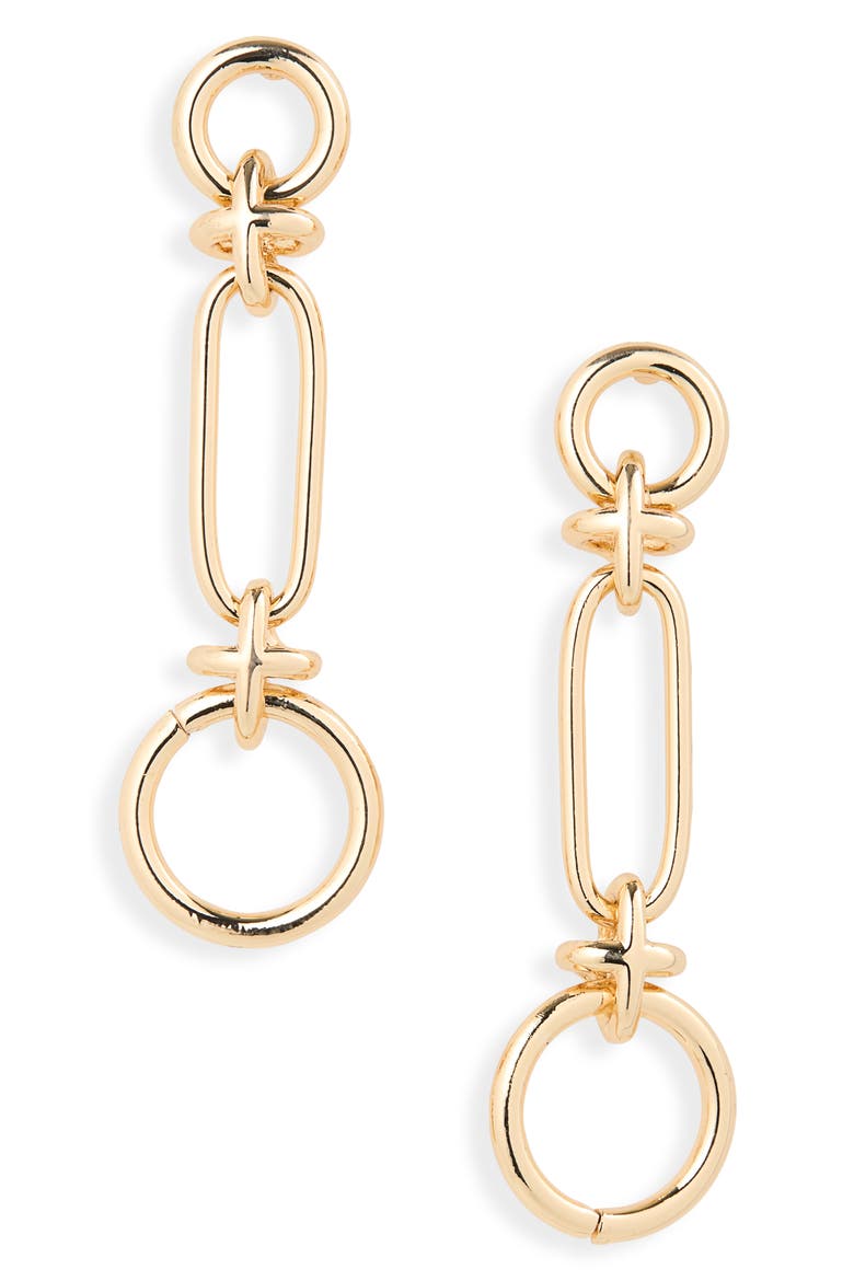 Geometric Linear Drop Earrings, Main, color, GOLD
