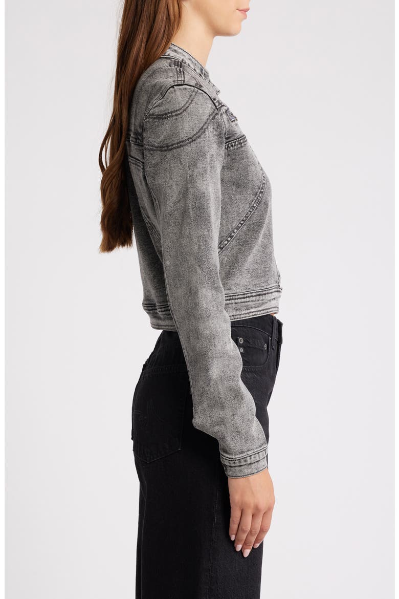 Denim Moto Jacket, Alternate, color, GREY