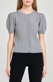 WAYF Sandra Cable Short Sleeve Cardigan
