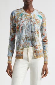 Etro Flora & Fauna Silk & Cashmere Cardigan