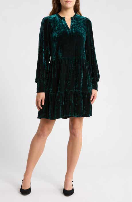 Long Sleeve Velvet Dress