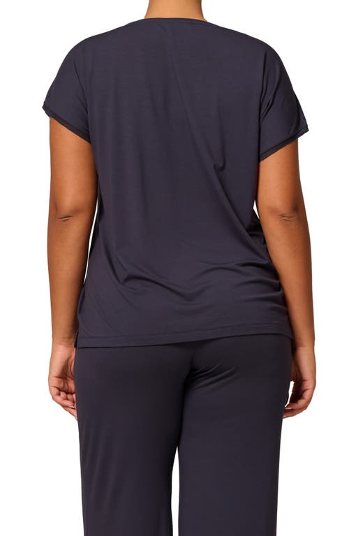 Simone Perele Aurore Lace Trim Pajama T-shirt In Blue
