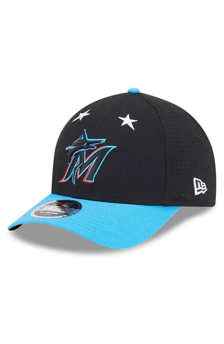 New Era Men's New Era Black/Blue  Miami Marlins 2025 MLB All-Star Game 9FORTY M-Crown Adjustable Hat, Alternate, color, 