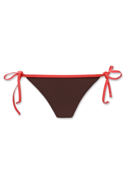 Helen Jon String Bottom With Binding In Textured Chocolate Brown Coral
