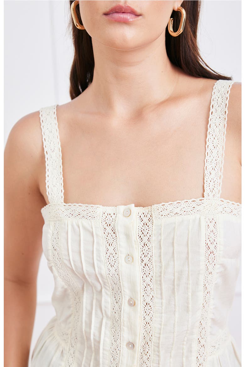 Louie Cotton Lace Inset Tank, Alternate, color, Cream
