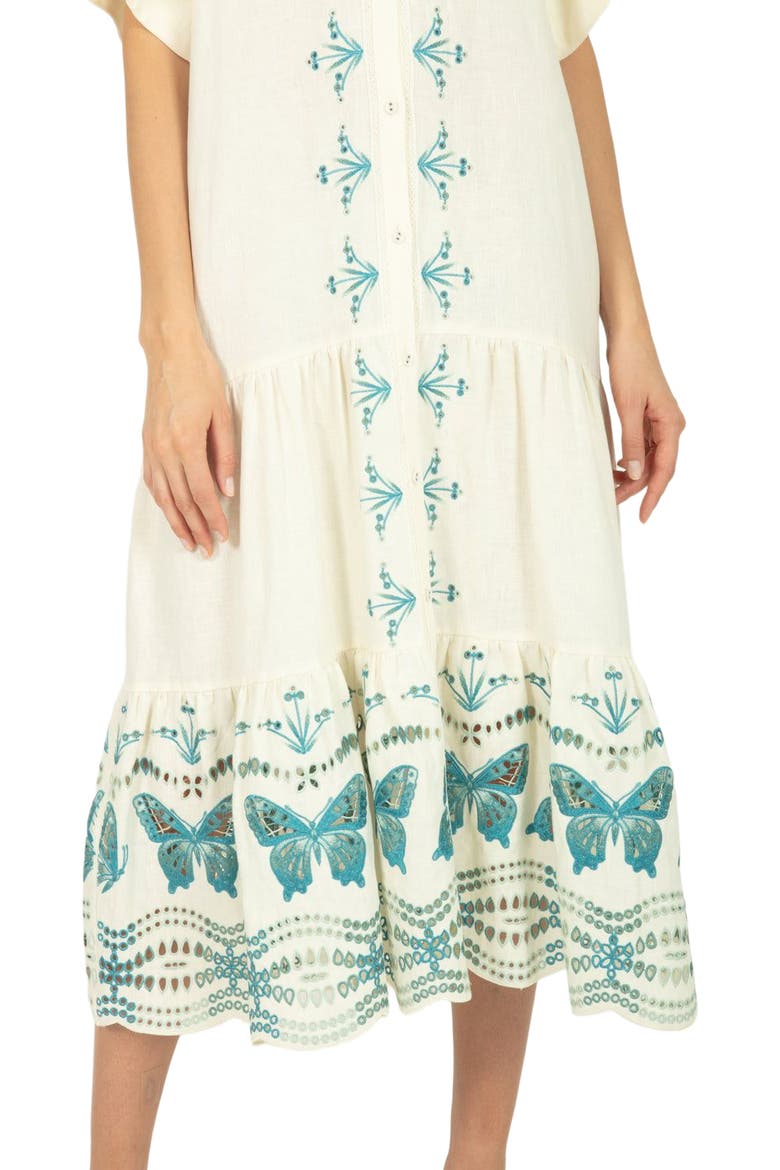 Marcella Dress, Alternate, color, CRÈME & MULTI BLUE EMBROIDERY
