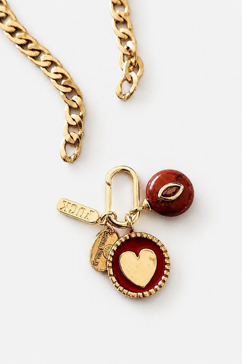 Love Charm Necklace, Alternate, color, Gold