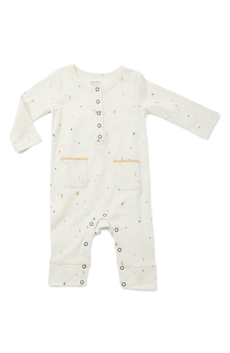 Pehr Print Long Sleeve Organic Cotton Romper, Main, color,