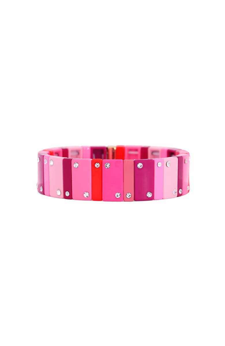 The Lovery Fine Jewelry Hot Pink Domino Stretch Bracelet, Main, color, Hot Pink