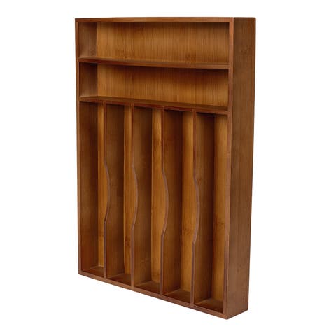 Hudson Modern Farmhouse Handcrafted  7-Slot Kitchen Drawer Organizer