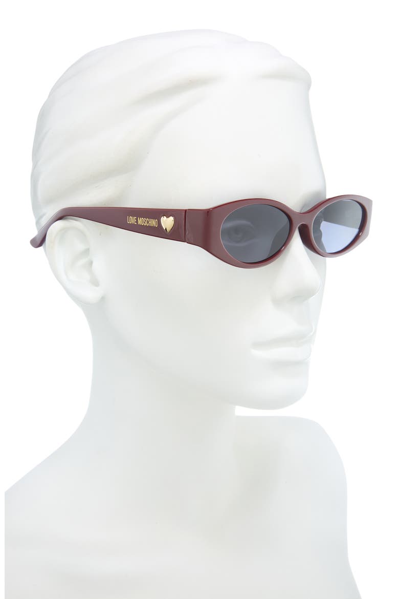 LM101 Small Oval Cat Eye Sunglasses, Alternate, color, BURGUNDY OPAQUE