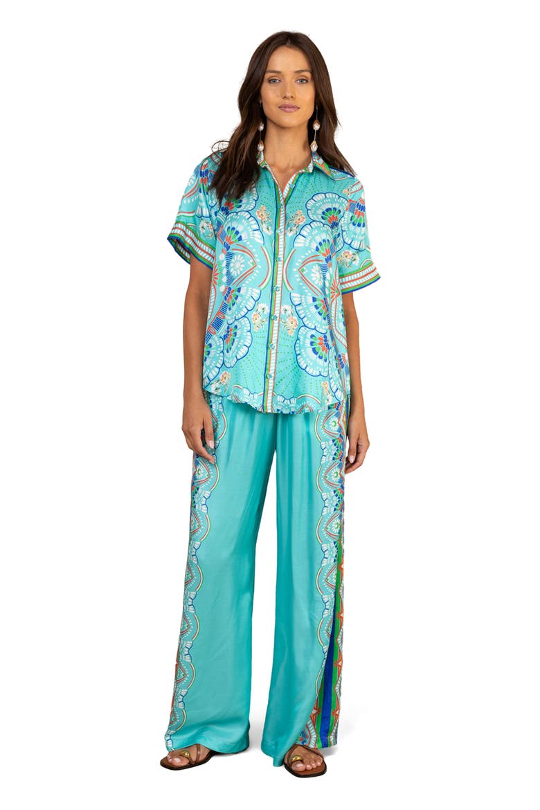 Aviara Silk Shirt, Alternate, color, Turquoise