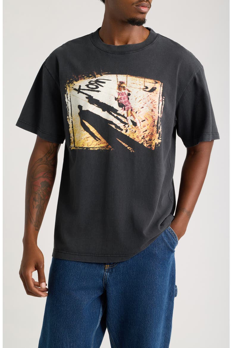 Korn Shadow Cotton Graphic T-Shirt, Main, color, BLACK