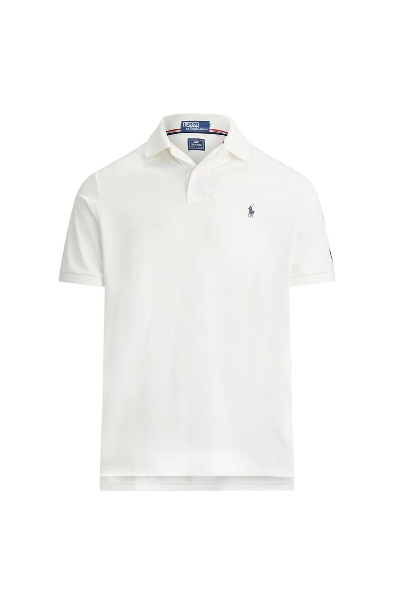 Polo Ralph Lauren Men's Polo Ralph Lauren Team USA Stretch Mesh Polo Shirt, Main, color, White