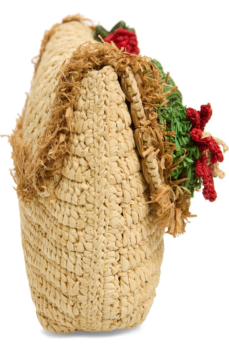 Anya Hindmarch Crochet Cactus Raffia Clutch, Alternate, color, Natural