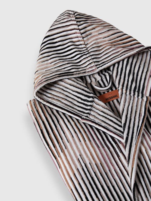 Missoni Home Arpeggio Bathrobe In Slub Cotton Terry In Brown