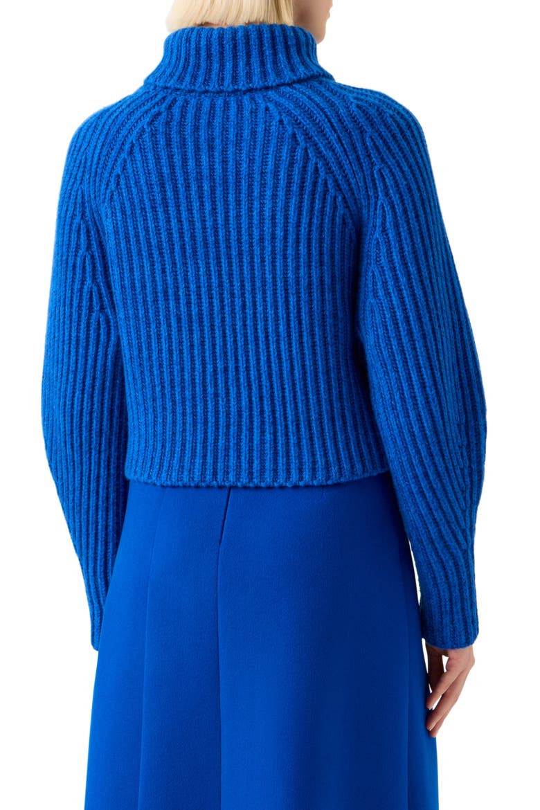 Chunky Cashmere Rib Turtleneck Sweater, Alternate, color, ROYAL BLUE