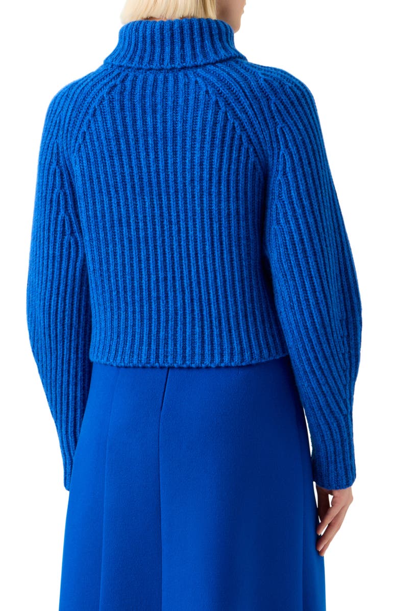 Akris Chunky Cashmere Rib Turtleneck Sweater, Alternate, color, Royal Blue
