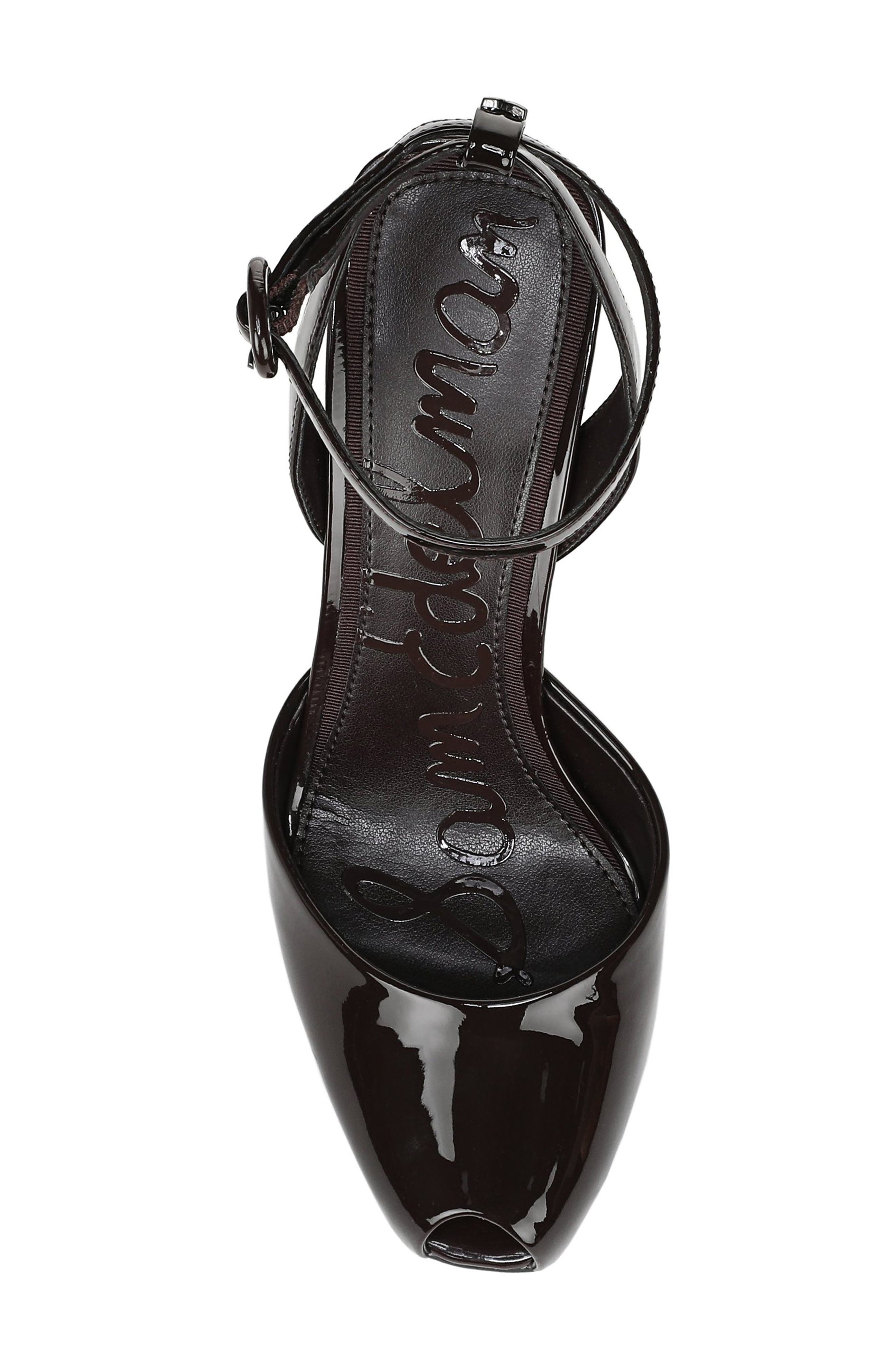 Wrenna Ankle Strap Peep Toe Pump, Alternate, color, RICH CHOCOLATE