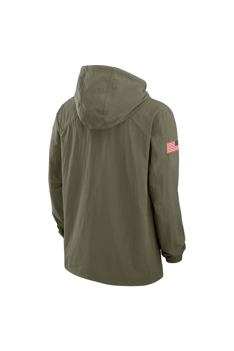 Men's Nike Olive Ohio State Buckeyes 2024 Military Appreciation Full-Snap Hoodie Military Jacket, Alternate, color, Olive