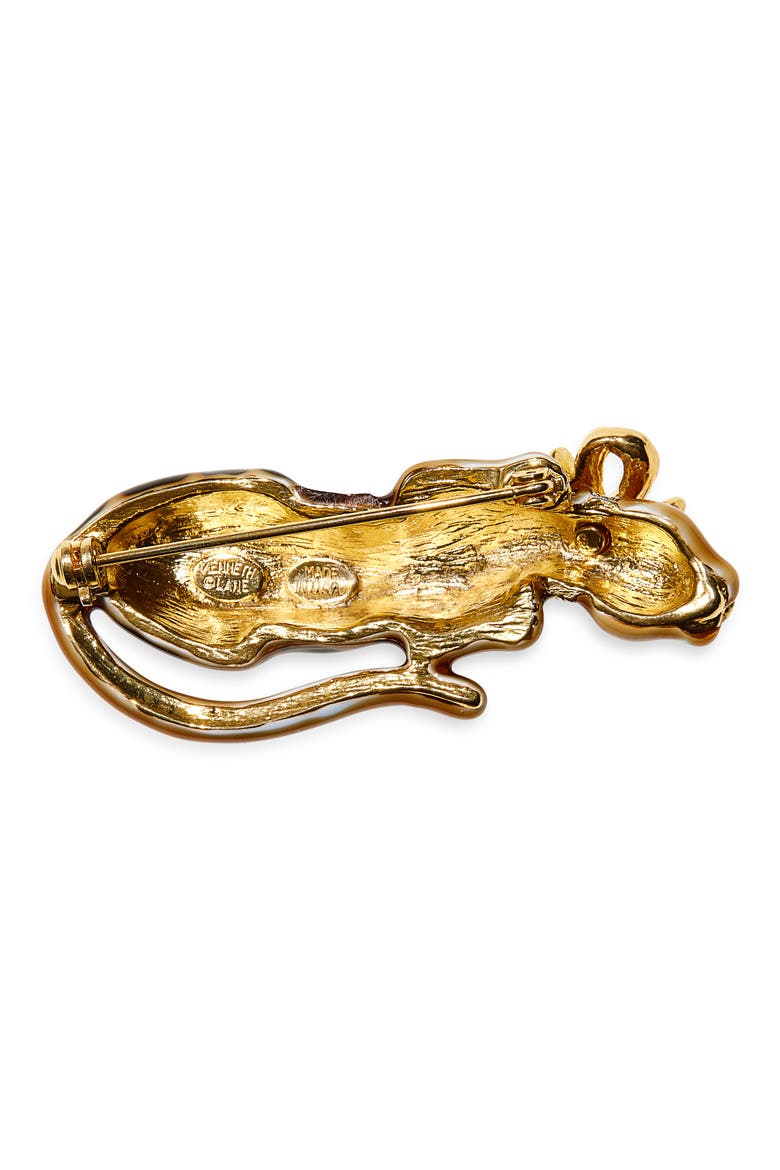 Leopard Bow Pin, Alternate, color, GOLD